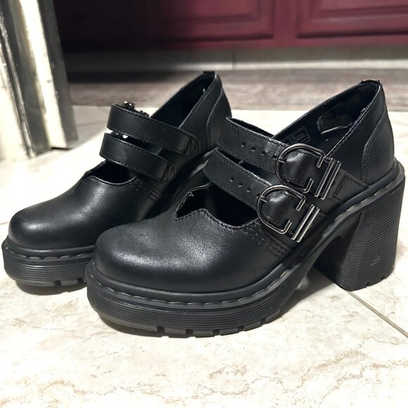 COPY - Dr. Martens EVIEE SENDAL LEATHER HEELED SHOES - Picture 10 of 12